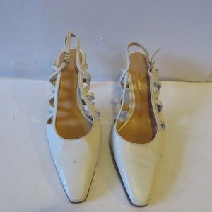 TANINO CRISCI CREAM LEATHER SLINGBACK SANDALS 36
